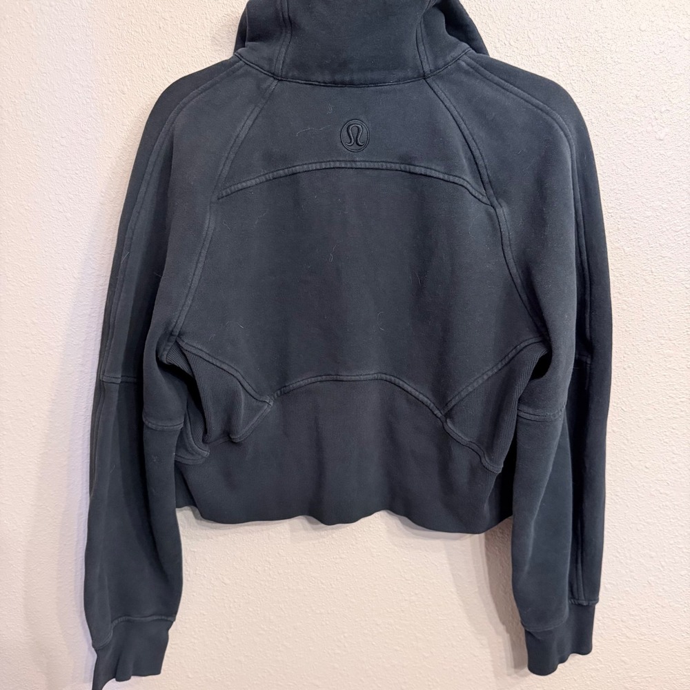 Lululemon Scuba Oversized Half-Zip Black Cropped Funnel-Neck Sweatshirt - Picture 2 of 8